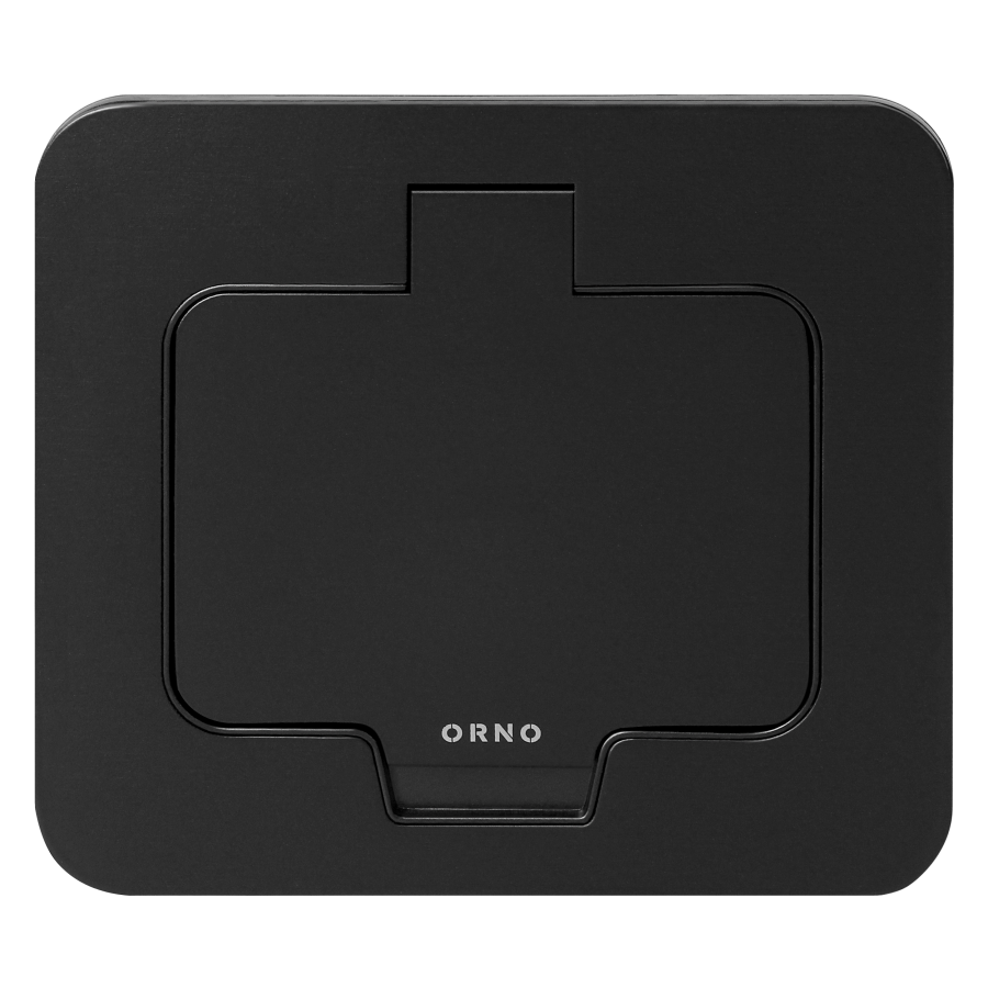 Hermetic socket, rectangular, IP55, black