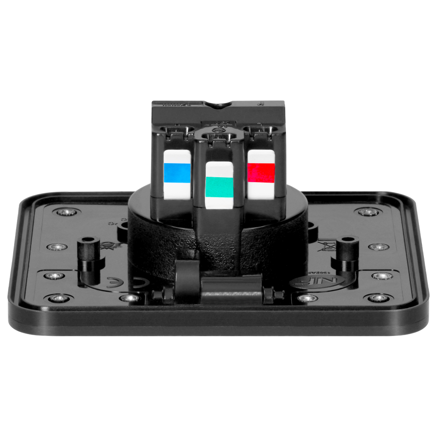 Hermetic socket, rectangular, IP55, black