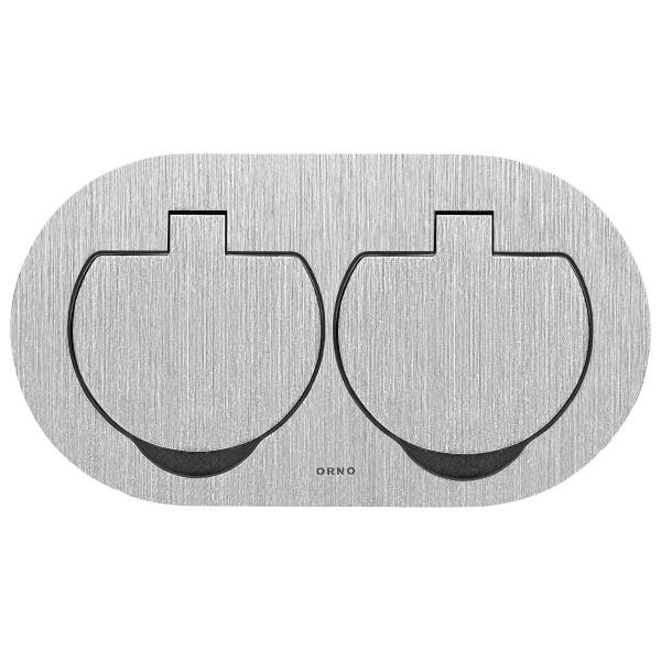 Hermetic double socket, oval, IP55,silver