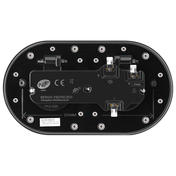 Hermetic double socket, oval, IP55,silver