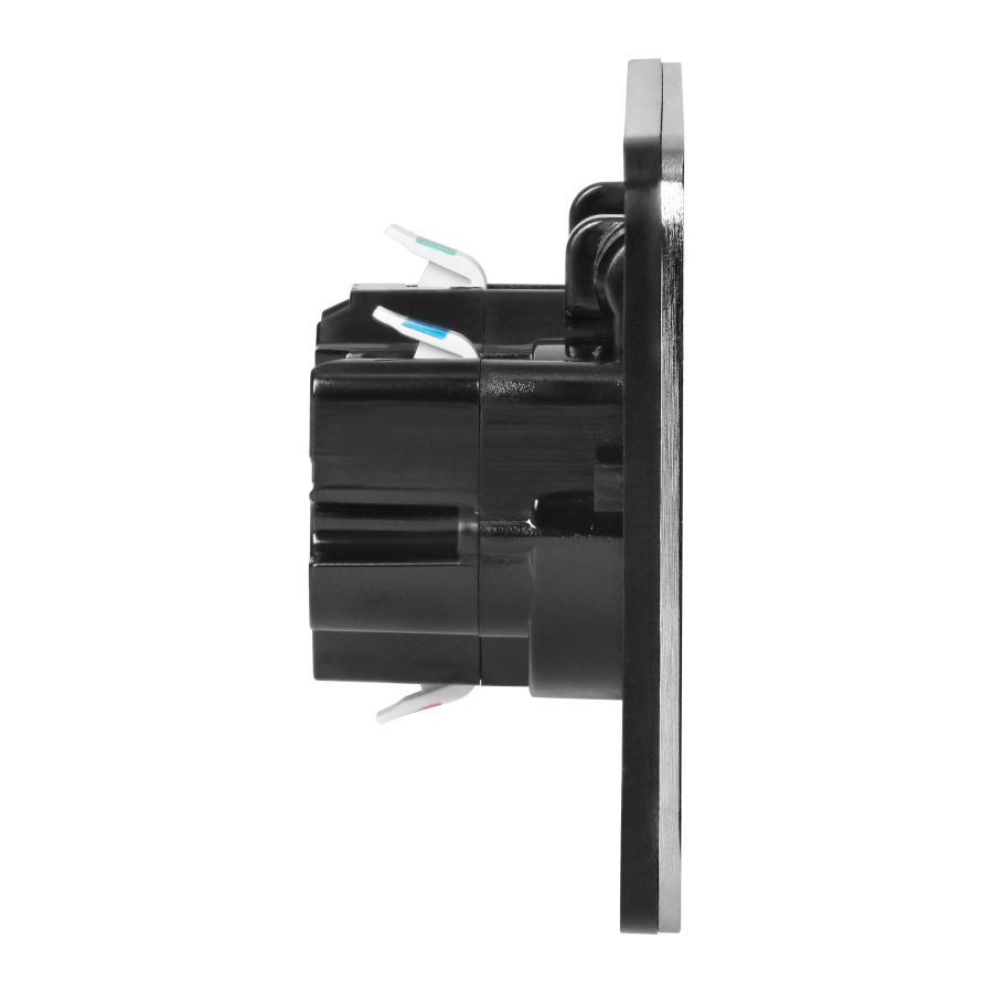 Hermetic double socket, rectangular, IP55, silver