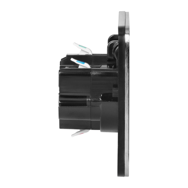 Hermetic double socket, rectangular, IP55, silver