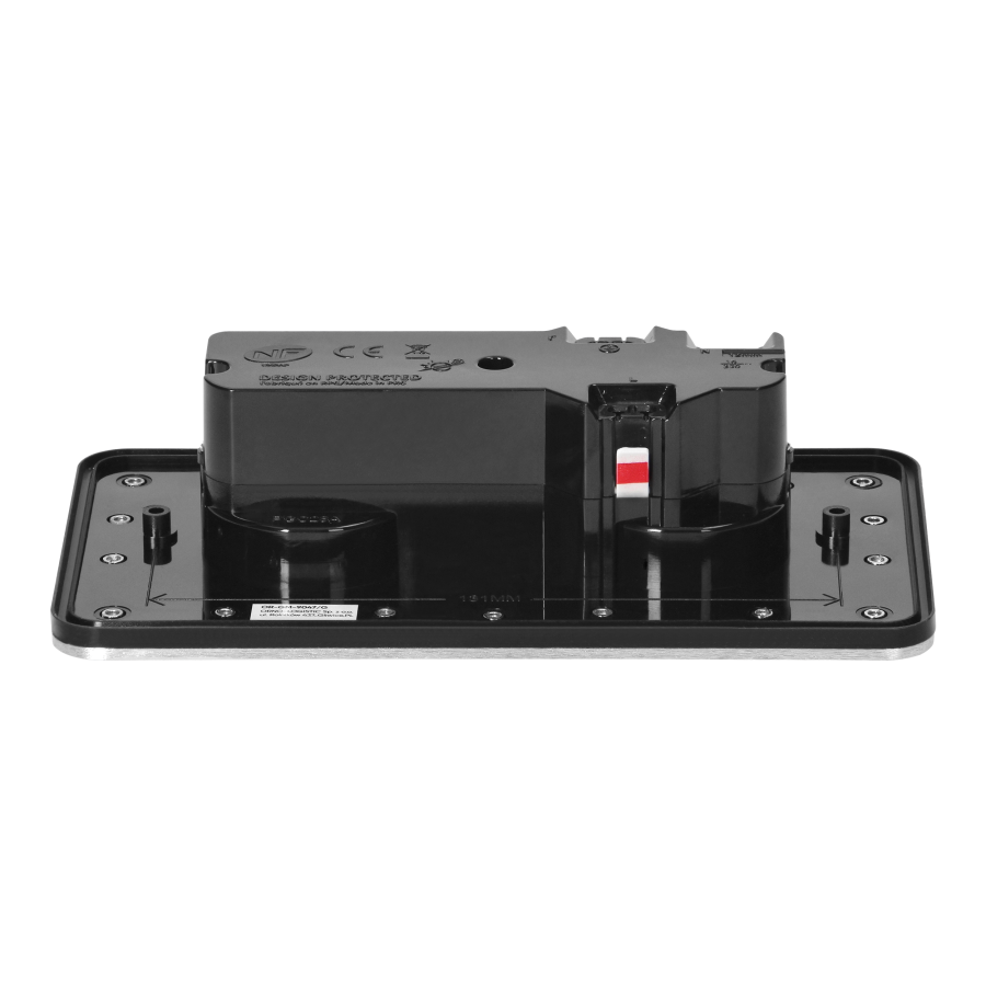 Hermetic double socket, rectangular, IP55, silver
