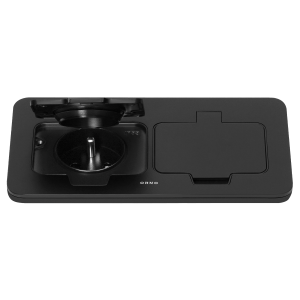 Hermetic double socket, rectangular, IP55, black