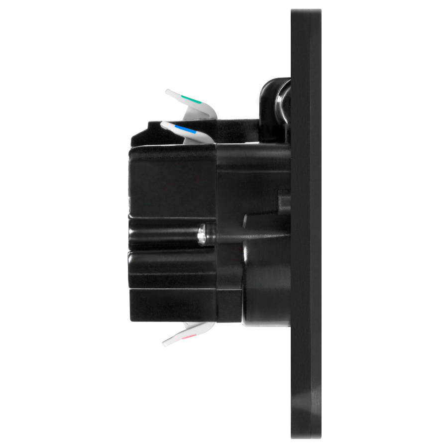 Hermetic double socket, rectangular, IP55, black