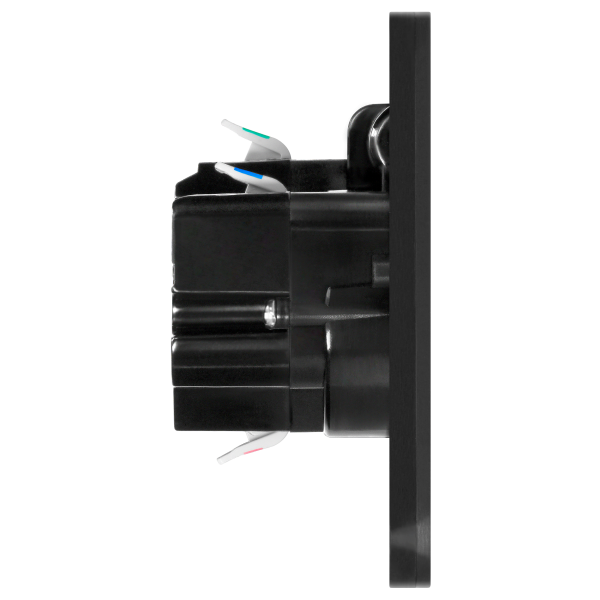 Hermetic double socket, rectangular, IP55, black