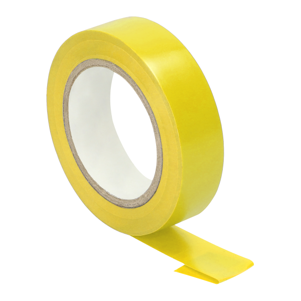Insulation tape, flame-retardant, yellow 15mm wide, 0.13mm thick, 10m long
