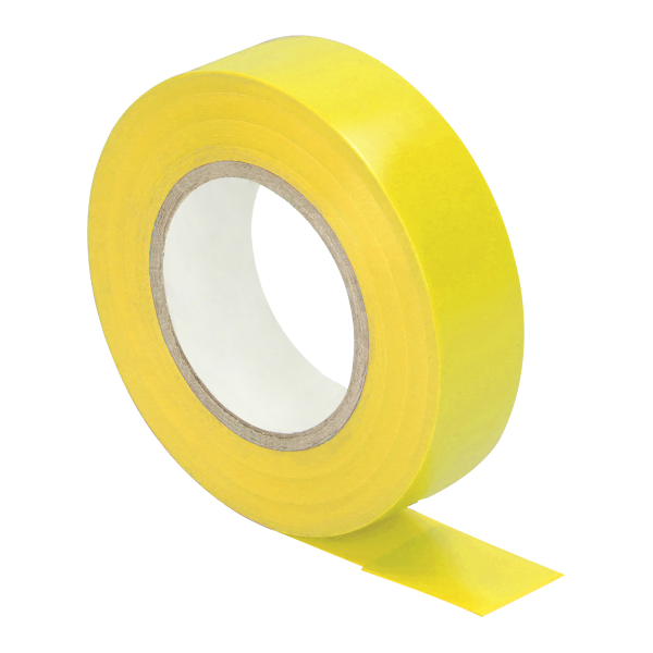 Taśma izolacyjna żółta, uniepalniona, szerokość 19mm, grubość 0,13mm, długość 20m Taśma izolacyjna żółta, uniepalniona, szerokość 19mm, grubość 0,13mm, długość 20m