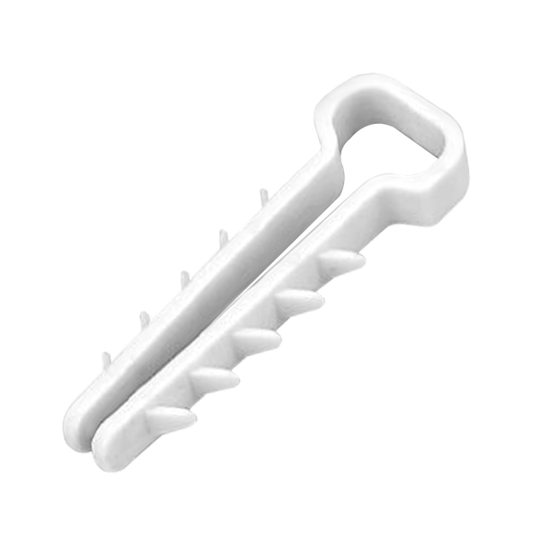 Uchwyt kablowy wbijany, przewód płaski 13x7mm, biały, 100 szt.