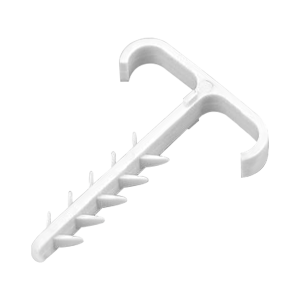 Quick-fix cable grip, double, flat cable 13x7mm, white, 20 pcs