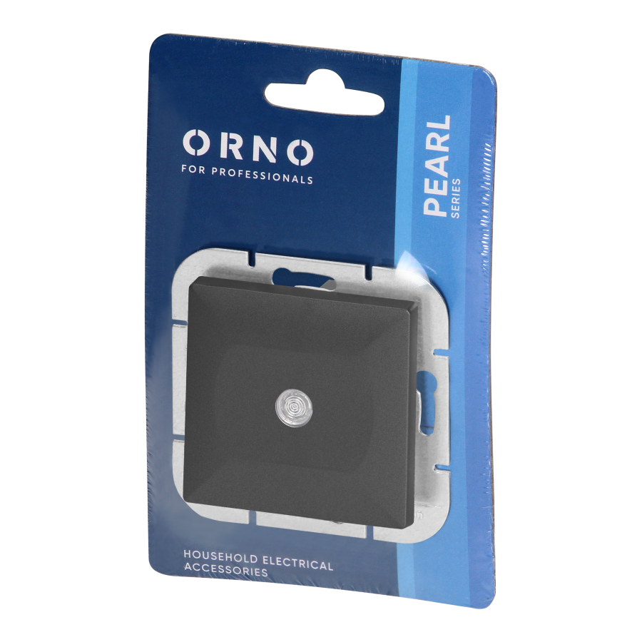 Flush-mounted single-pole switch with illumination Pearl, 10A, 250V, WP-1P/S, black