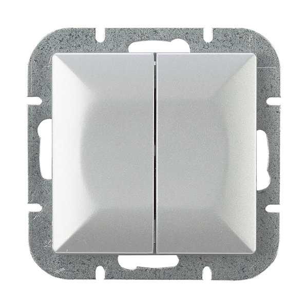 Łącznik p/t świecznikowy Pearl, 10A, 250V, WP-2P, srebrny