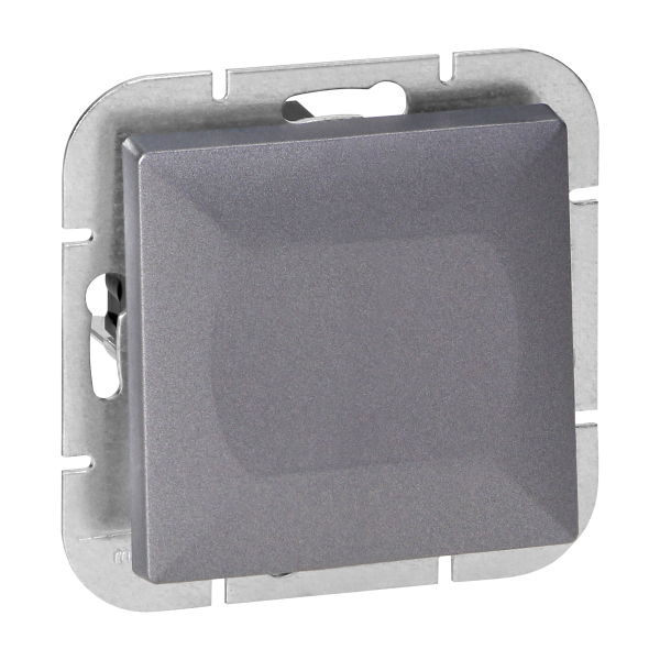 Flush-mounted three-way switch Pearl, 10A, 250V, WP-5P, anthracite
