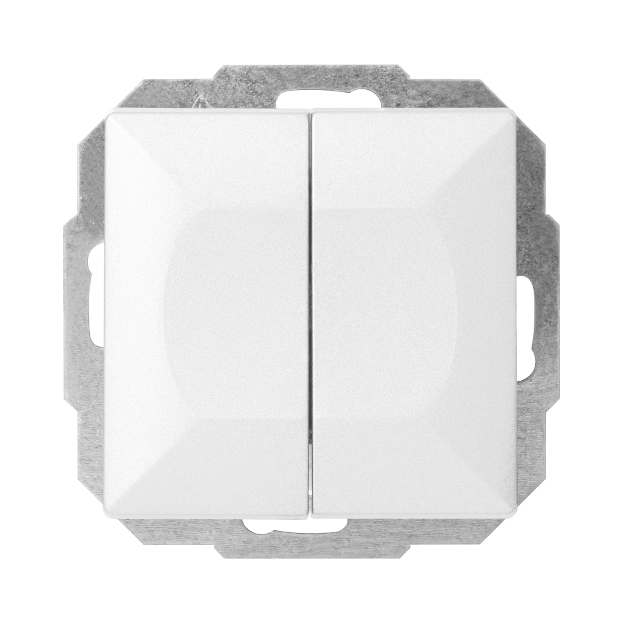 Łącznik p/t schodowy podwójny Pearl, 10A, 250V, WP-2/5P, biały