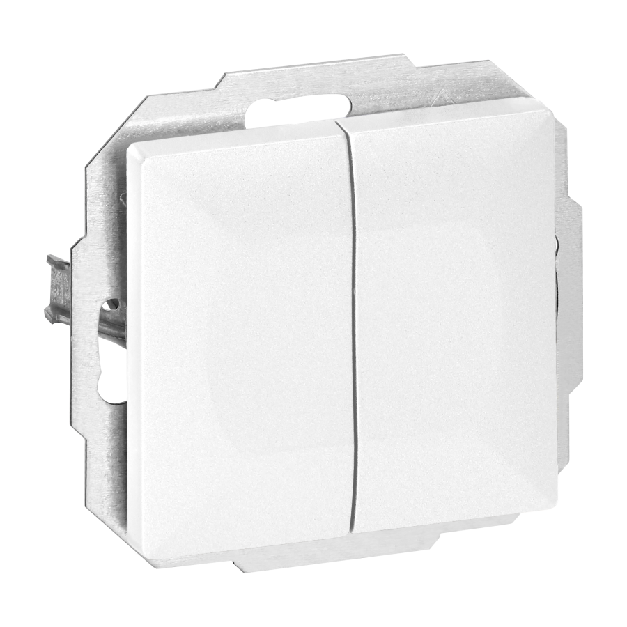 Łącznik p/t schodowy podwójny Pearl, 10A, 250V, WP-2/5P, biały