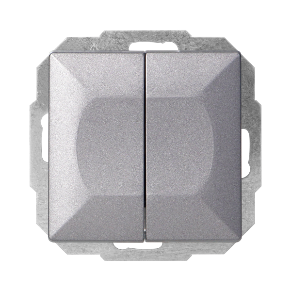 Łącznik p/t schodowy podwójny Pearl, 10A, 250V, WP-2/5P, antracyt