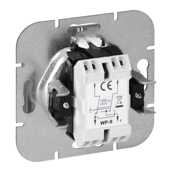 Flush-mounted four-way switch Pearl, 10A, 250V, WP-8P, white