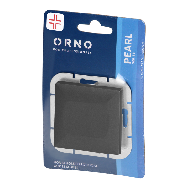 Flush-mounted four-way switch Pearl, 10A, 250V, WP-8P, black