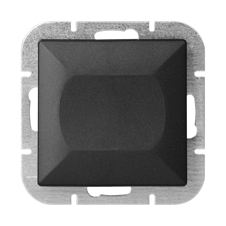 Flush-mounted four-way switch Pearl, 10A, 250V, WP-8P, black