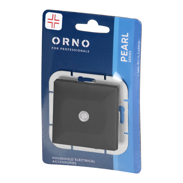 Flush-mounted four-way switch with illumination Pearl, WP-8P/S, black