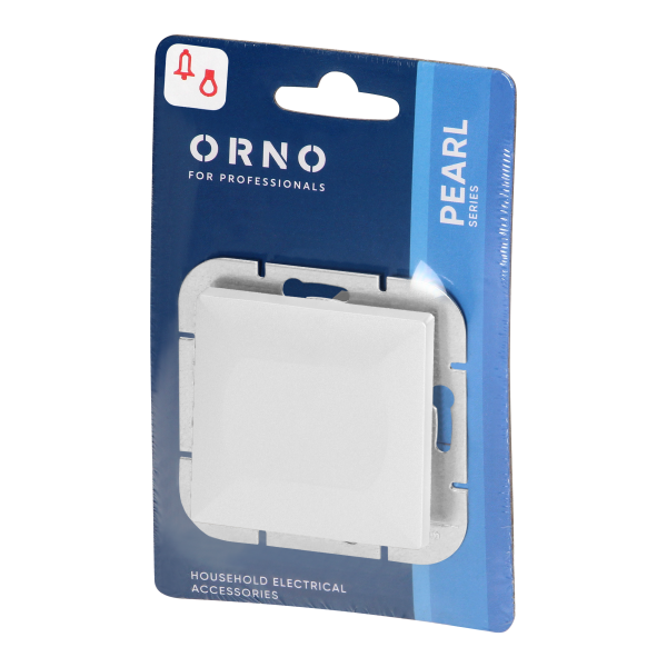 Flush-mounted doorbell button Pearl, 10A, 250V, WP-6/7P, white