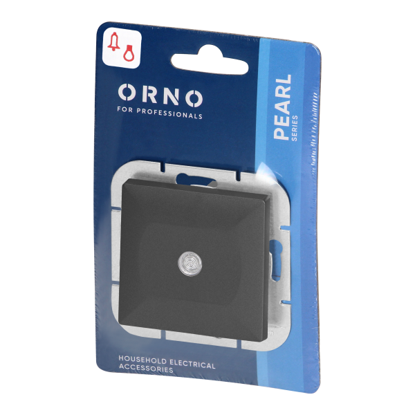 Flush-mounted doorbell button with illumination Pearl, WP-6/7P/S, black
