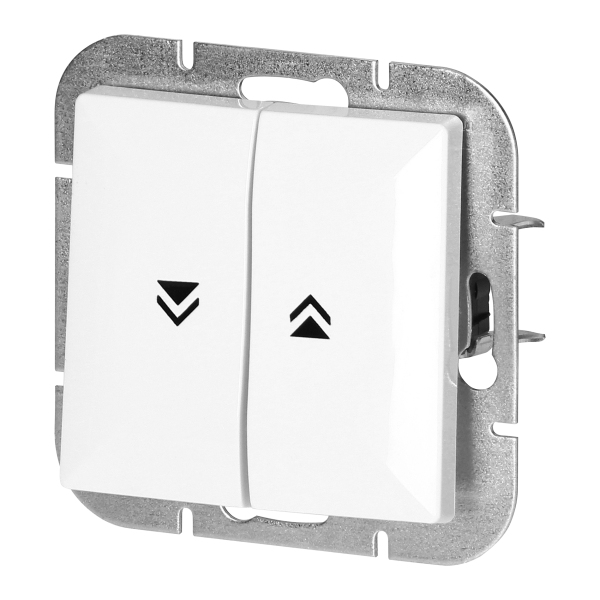 Flush-mounted shutter switch Pearl, 10A, 250V, WP-10P, white