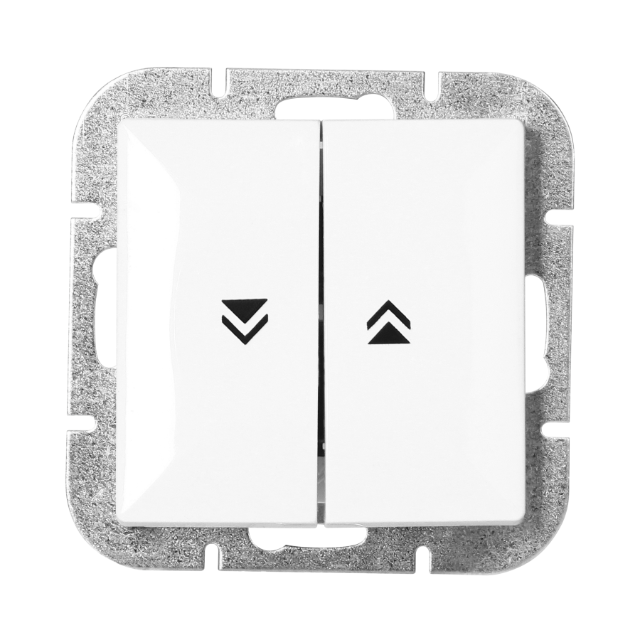 Flush-mounted shutter switch Pearl, 10A, 250V, WP-10P, white