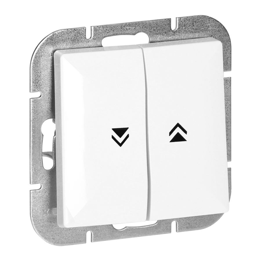 Flush-mounted shutter switch Pearl, 10A, 250V, WP-10P, white