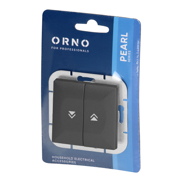 Flush-mounted shutter switch Pearl, 10A, 250V, WP-10P, black