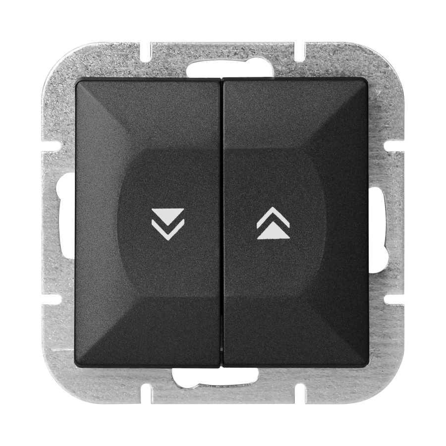 Flush-mounted shutter switch Pearl, 10A, 250V, WP-10P, black