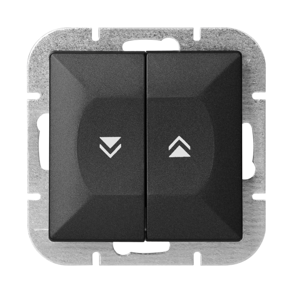Flush-mounted shutter switch Pearl, 10A, 250V, WP-10P, black