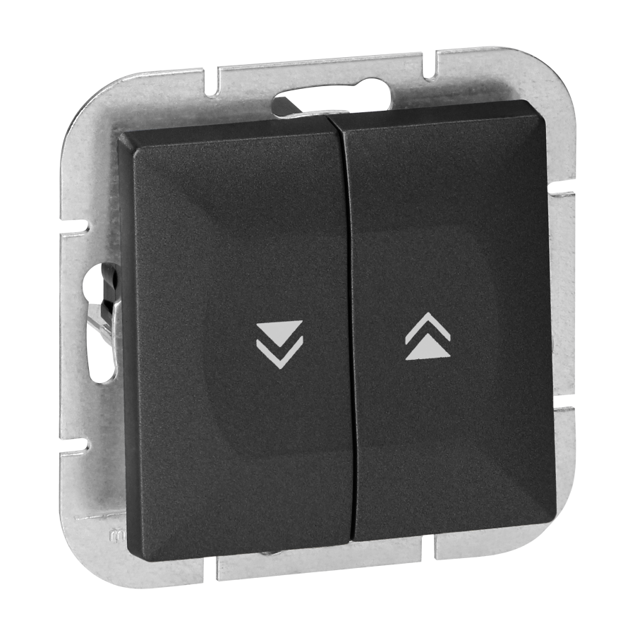 Flush-mounted shutter switch Pearl, 10A, 250V, WP-10P, black