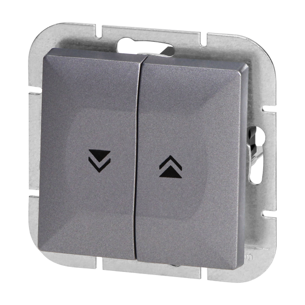 Flush-mounted shutter switch Pearl, 10A, 250V, WP-10P, anthracite