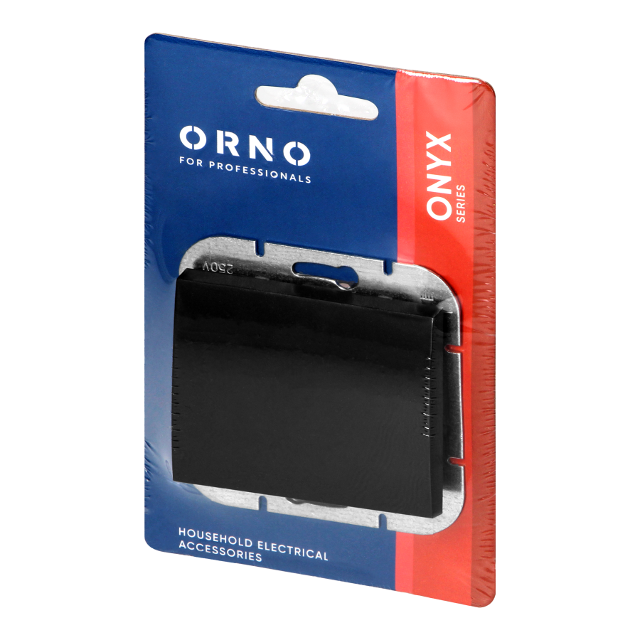 Flush-mounted single-pole switch Onyx, 10A, 250V, WP-1O, black