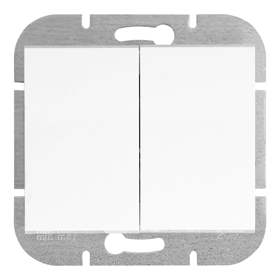 Flush-mounted two-button switch Onyx, 10A, 250V, WP-2O, white