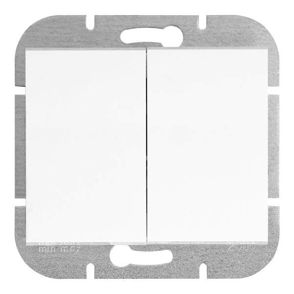 Flush-mounted two-button switch Onyx, 10A, 250V, WP-2O, white