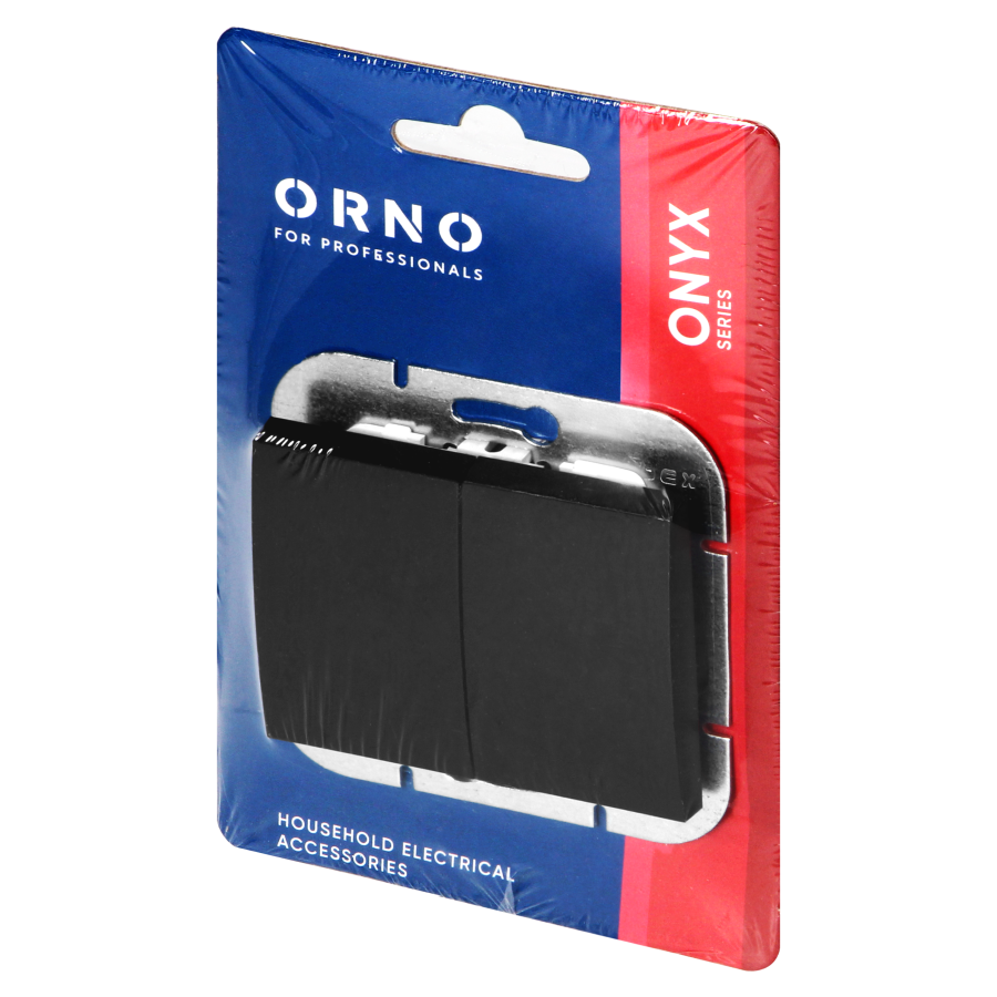 Łącznik p/t świecznikowy Onyx, 10A, 250V, WP-2O, czarny