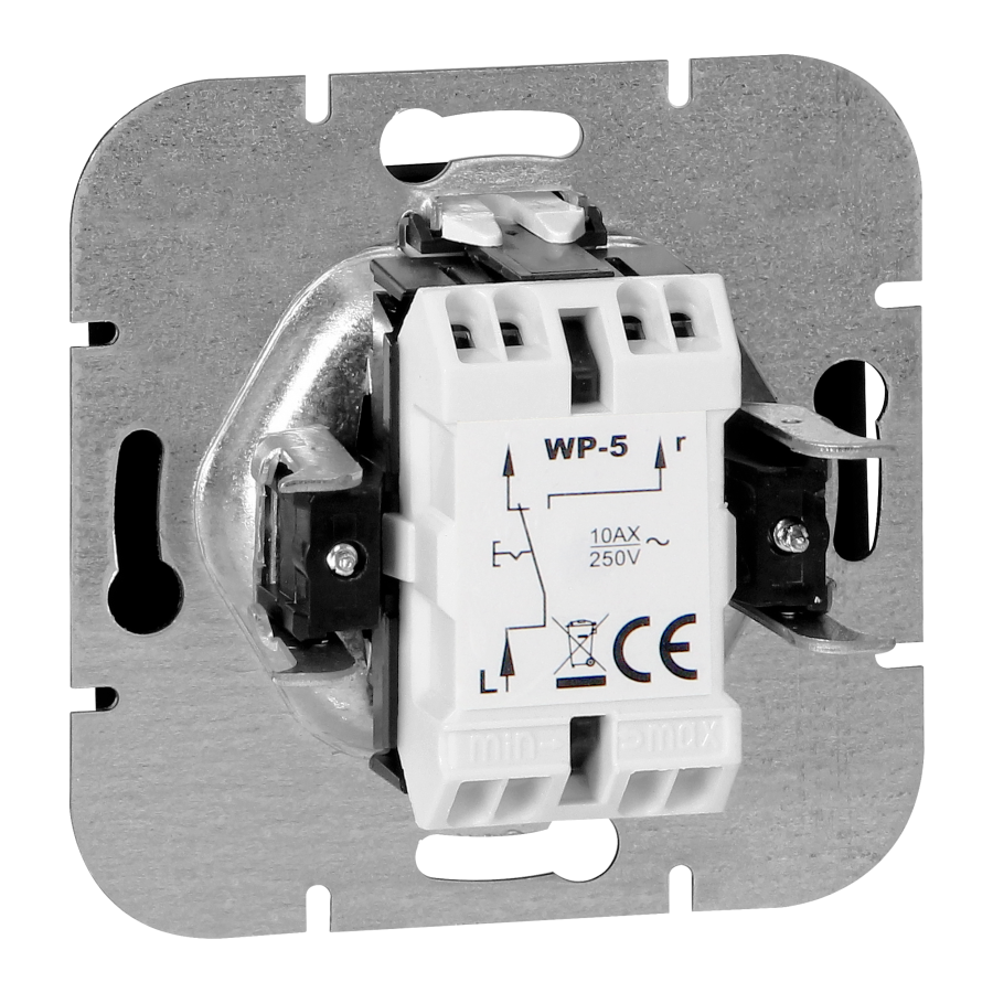 Łącznik p/t schodowy Onyx, 10A, 250V, WP-5O, czarny