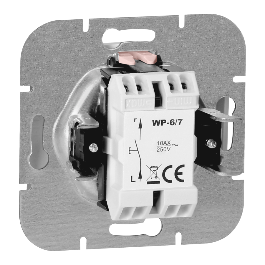 Flush-mounted doorbell button Onyx, 10A, 250V, WP-6/7O, white