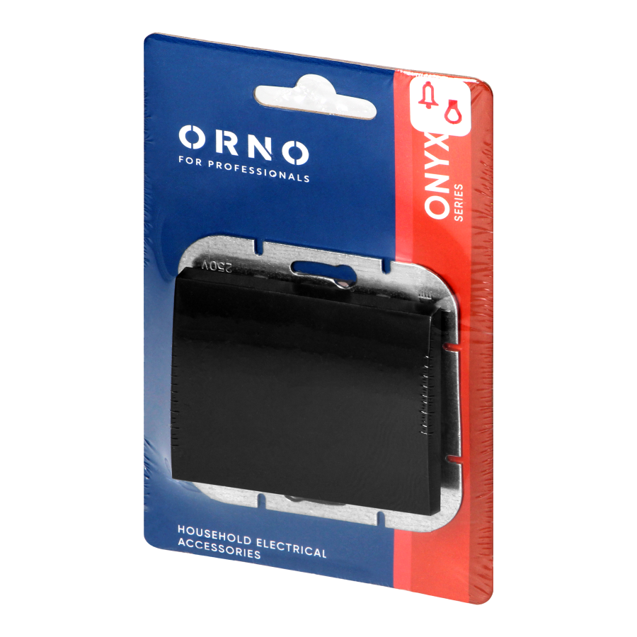 Flush-mounted doorbell button Onyx, 10A, 250V, WP-6/7O, black