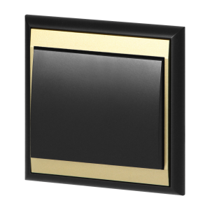 Flush-mounted single-pole switch Luna, 10A, 250V, WP-1L, black/gold