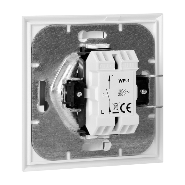 Flush-mounted single-pole switch with illumination Luna, 10A, 250V, WP-1L/S, white