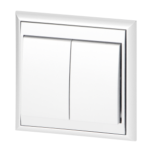 Flush-mounted two-button switch Luna, 10A, 250V, WP-2L, white