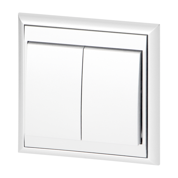 Flush-mounted two-button switch Luna, 10A, 250V, WP-2L, white