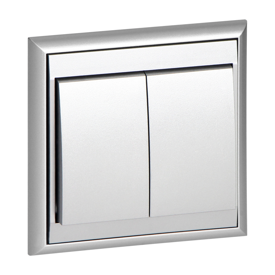 Łącznik p/t świecznikowy Luna, 10A, 250V, WP-2L, srebrny