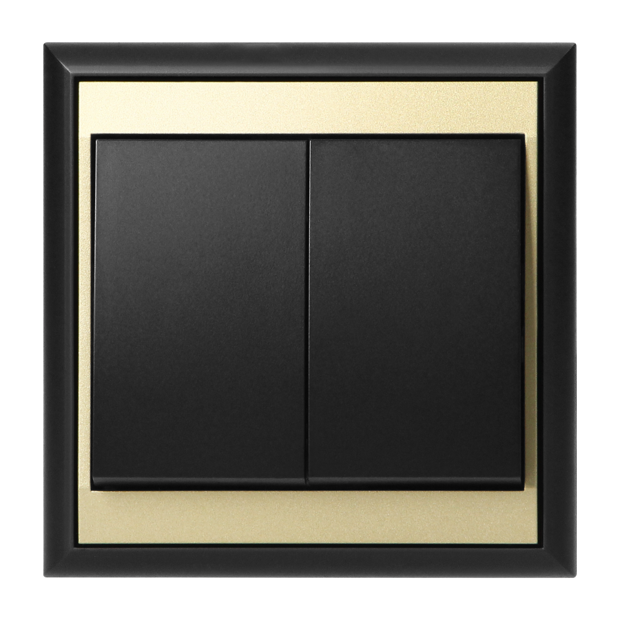 Łącznik p/t świecznikowy Luna, 10A, 250V, WP-2L, czarny/złoty