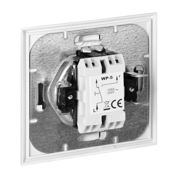 Flush-mounted three-way switch Luna, 10A, 250V, WP-5L, white