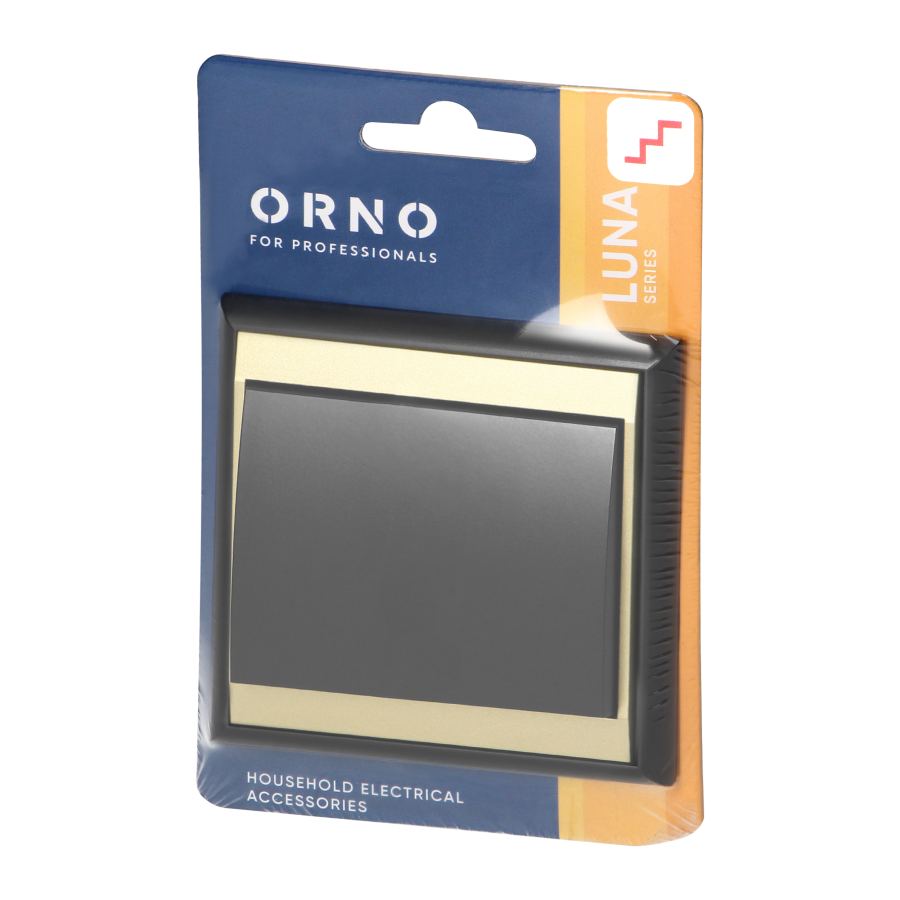 Flush-mounted three-way switch Luna, 10A, 250V, WP-5L, black/gold