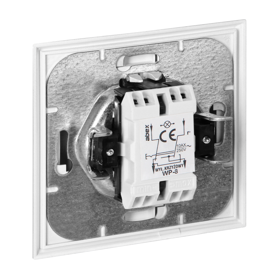 Flush-mounted four-way switch Luna, 10A, 250V, WP-8L, white